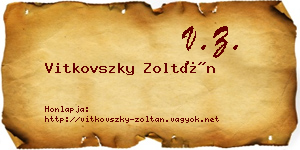 Vitkovszky Zoltán névjegykártya