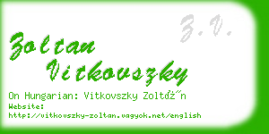 zoltan vitkovszky business card